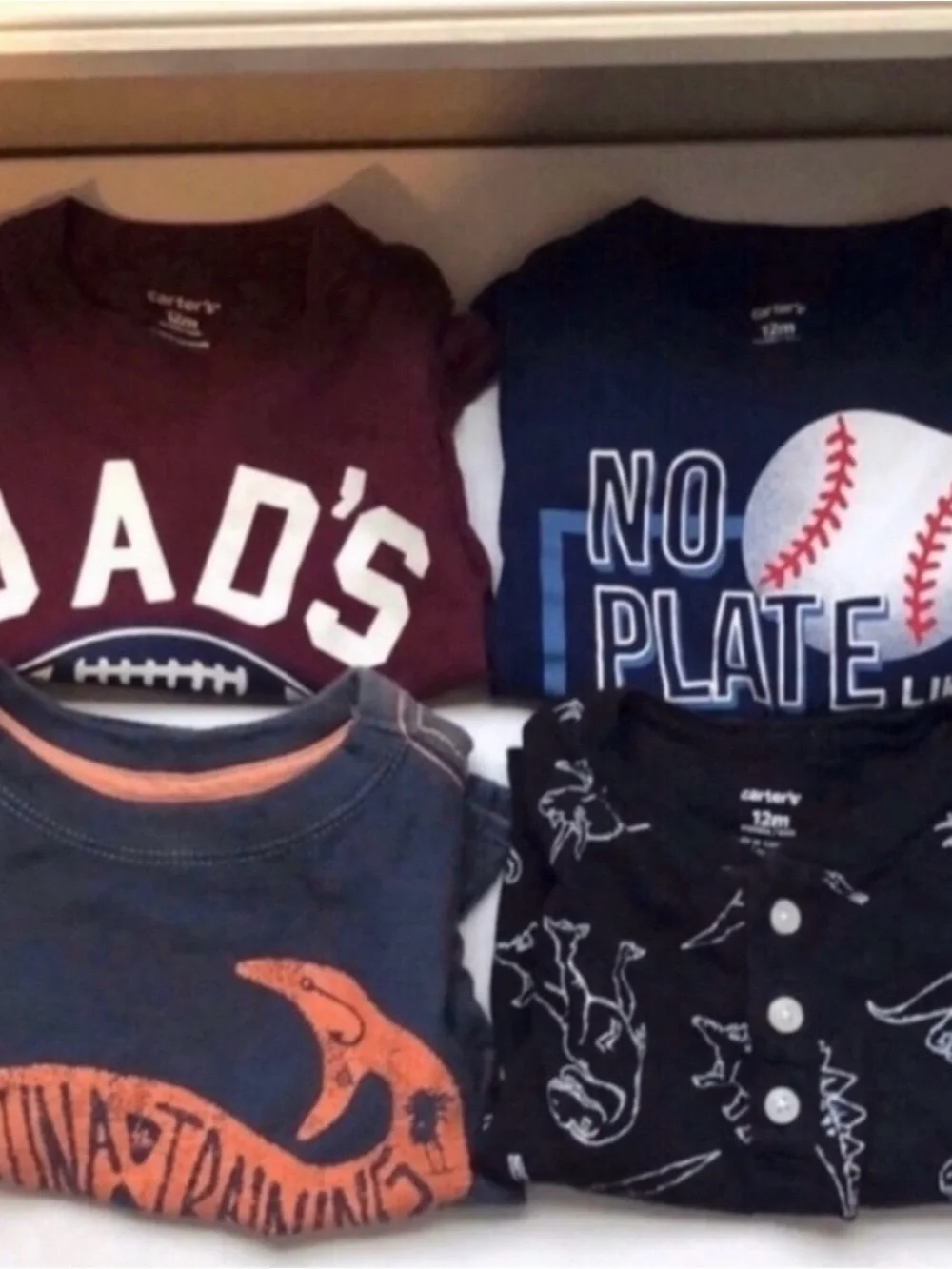 4 Piece Baby Boy Short Sleeve Tee Shirts Bundle Lot 12 Months Carter’s & OshKosh